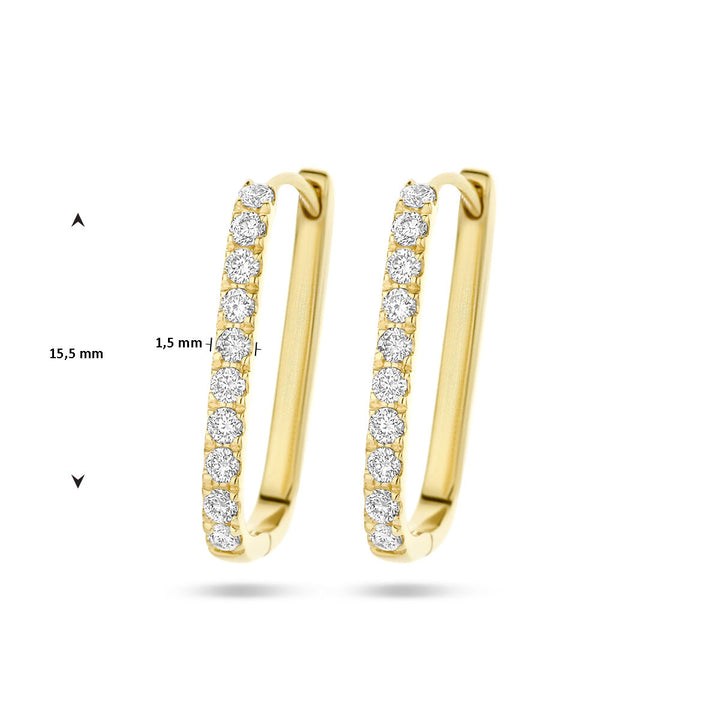 Ohrhänger Büroklammer Diamant 0,22 ct (2x 0,11 ct) H SI 14 K Gelbgold