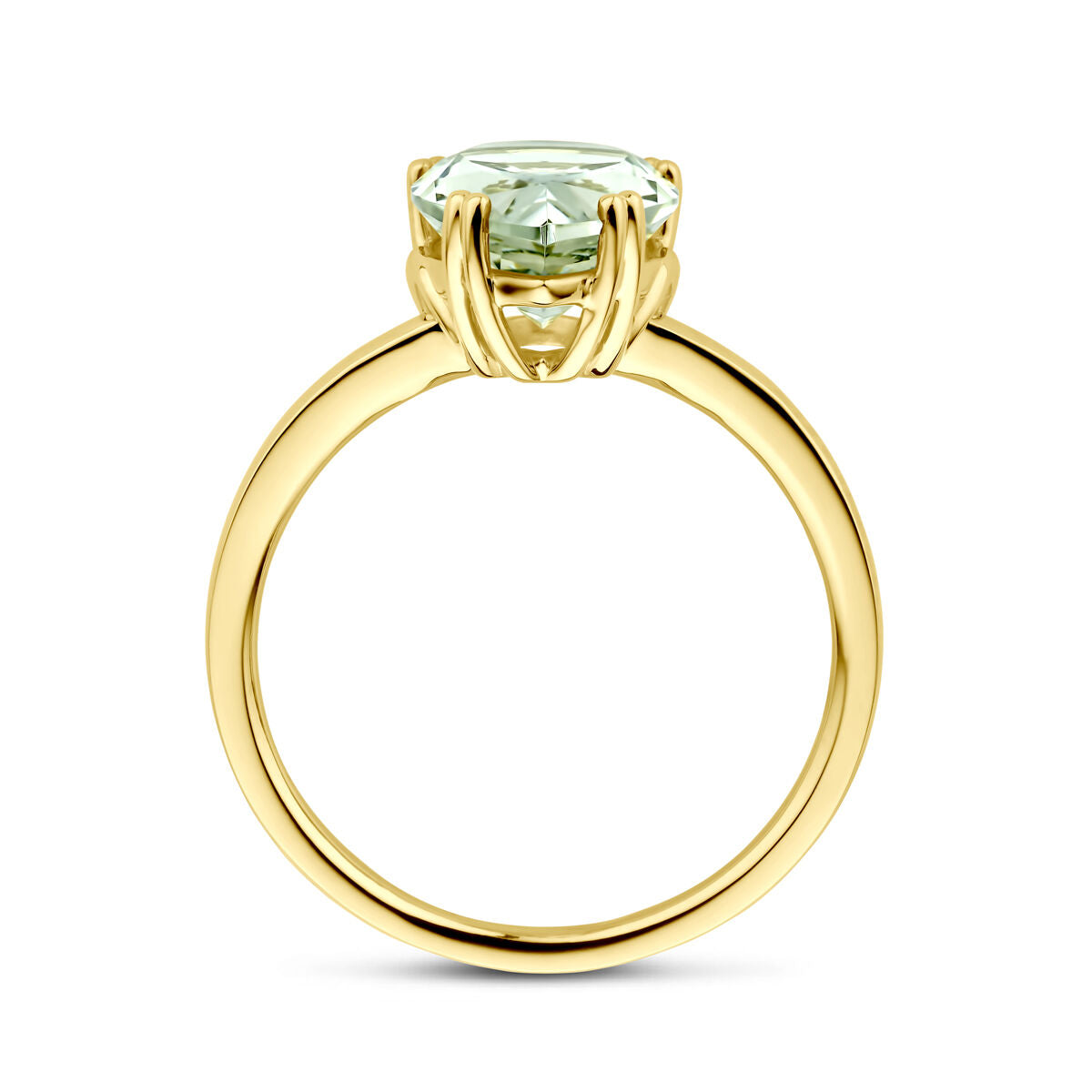 Ring grüner Amethyst 14K Gelbgold