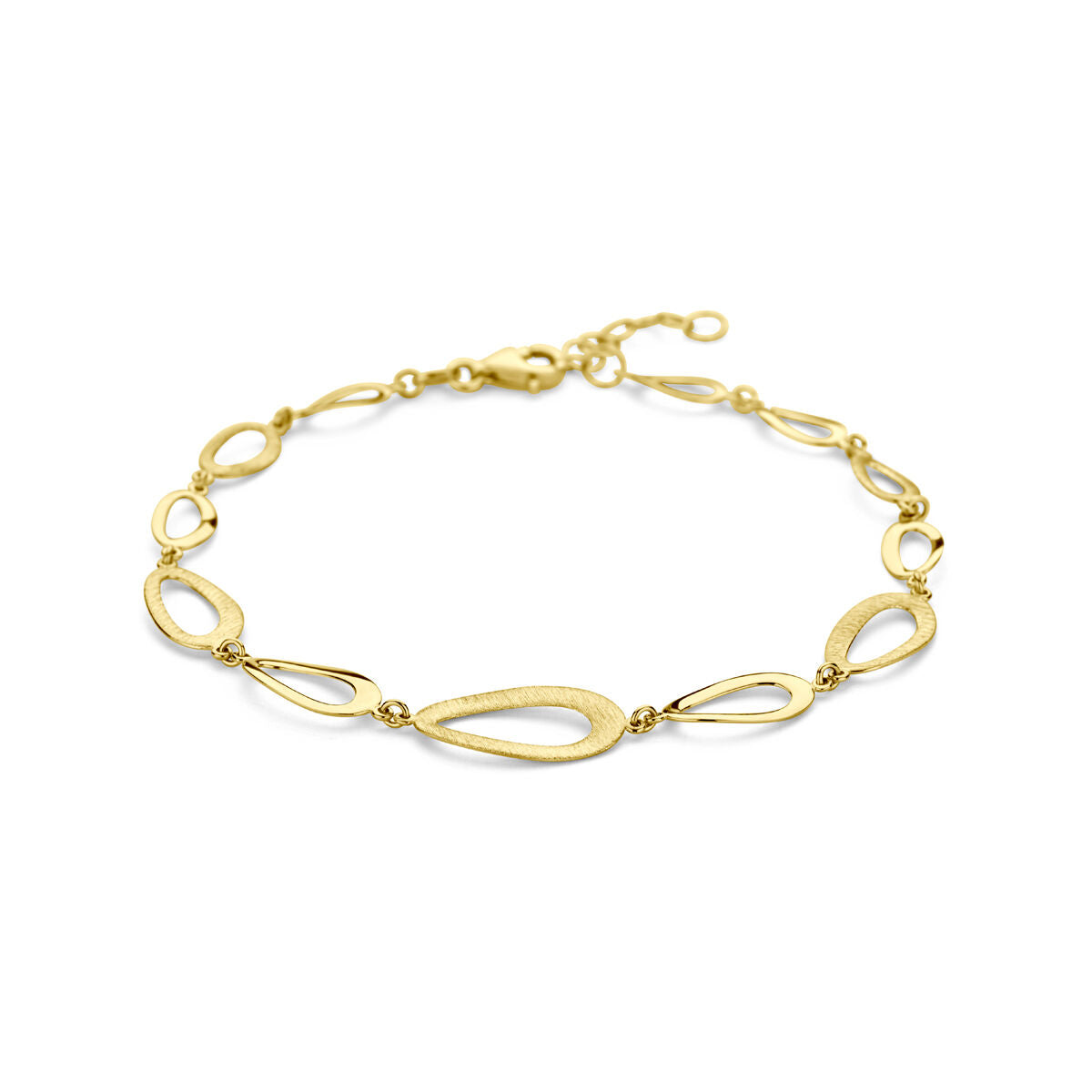 Goldenes Damenarmband aus 14K mit polierten und matten Elementen in geschwungener Form