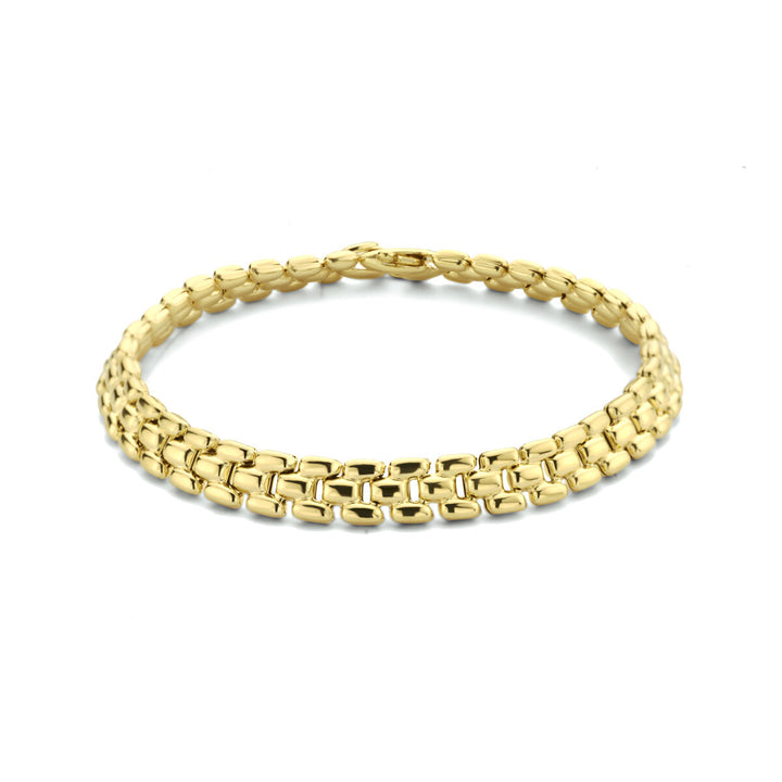 Armband Panther 6,9 mm 19 cm 3 Mikron Silber vergoldet (gelb)