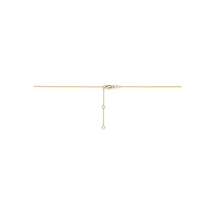 14k geelgouden collier met hartje en diamant