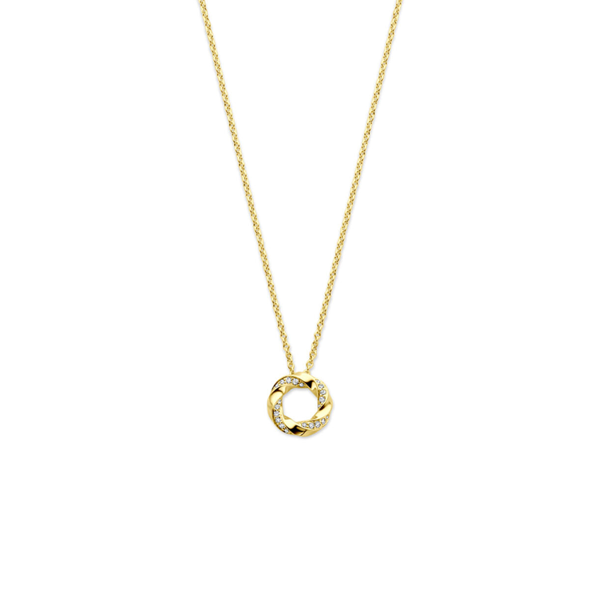 Halskette Diamant 0.06ct H SI 44 cm 14K Gelbgold
