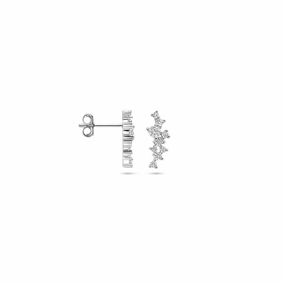 oorknoppen zirkonia 15 mm zilver gerhodineerd