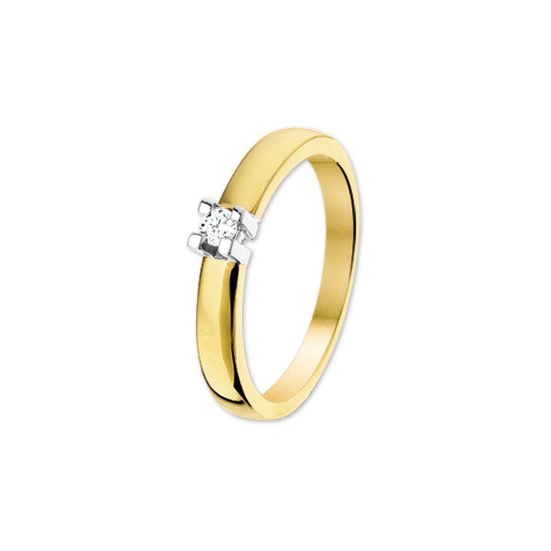 Ring Diamant 0,10 ct h si 14K Bicolor-Gold gelb/weiß
