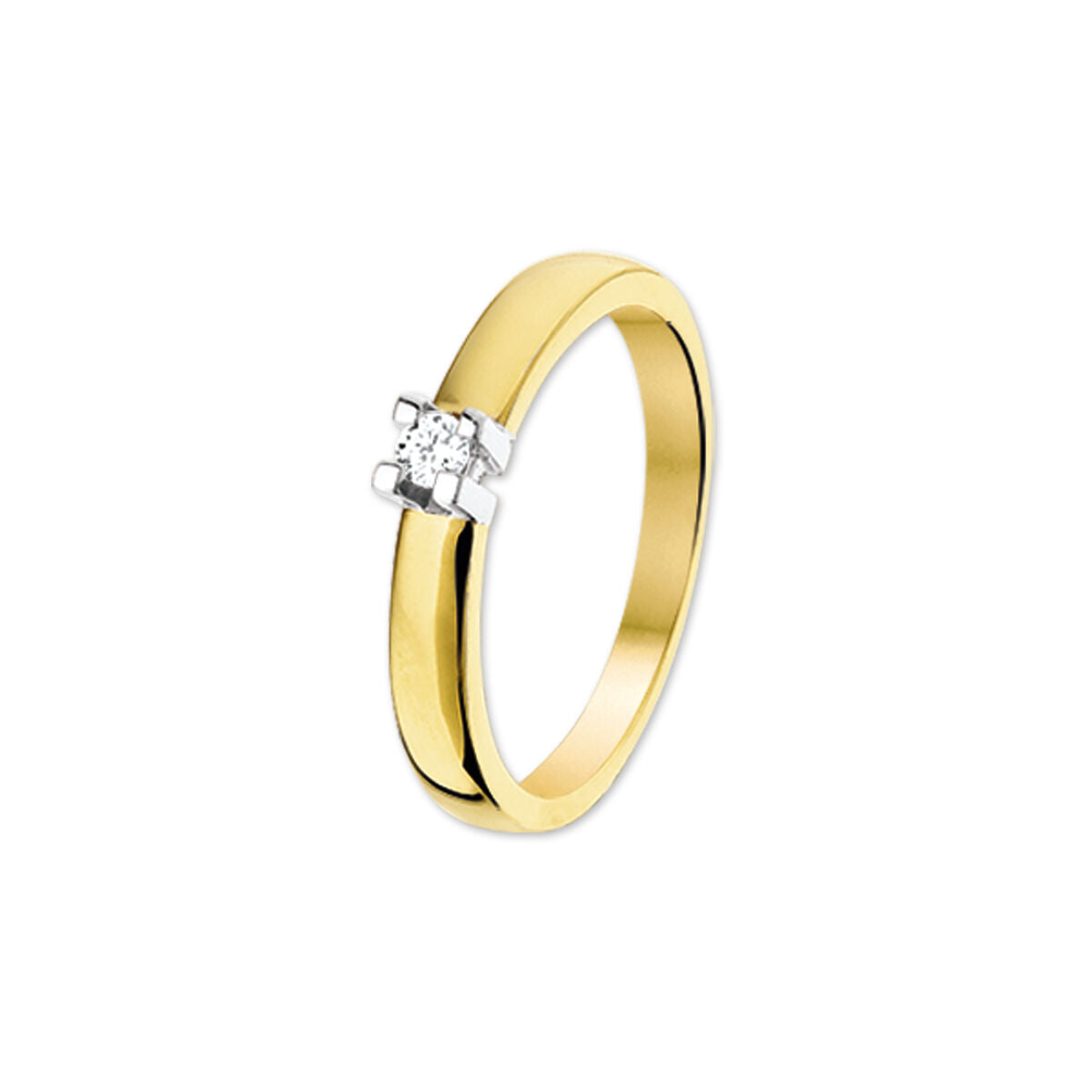 Ring Diamant 0,10 ct h si 14K Bicolor-Gold gelb/weiß