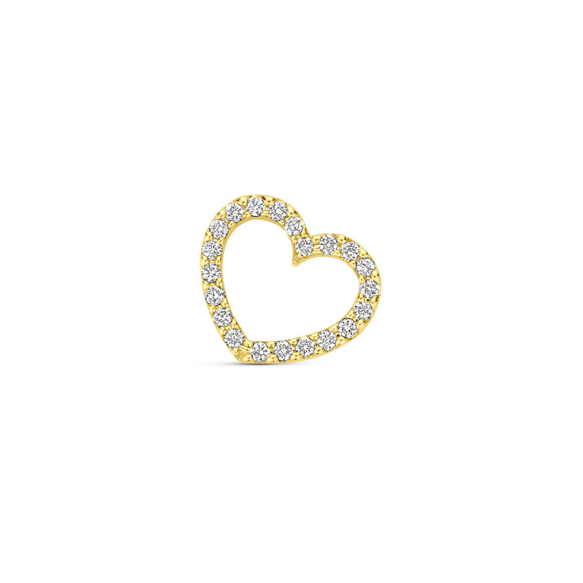 Hänger in Herzform aus 14K Gelbgold mit 0,06 ct Diamanten und 7 mm Durchmesser