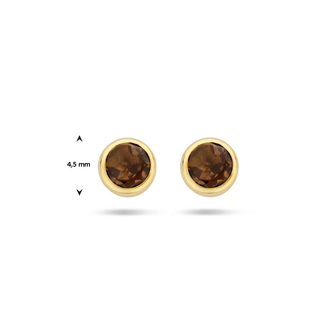Ohrringe Rauchquarz 14K Gelbgold
