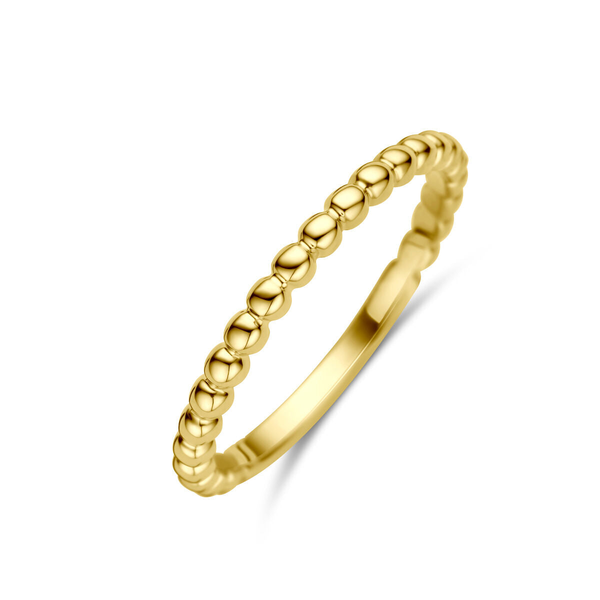 Ring aus 14K Gelbgold mit einer Reihe von kleinen, runden Erhebungen entlang des Bandes
