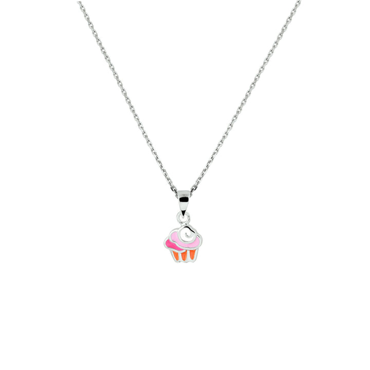 Halskette Cupcake 36 + 4 cm Silber rhodiniert