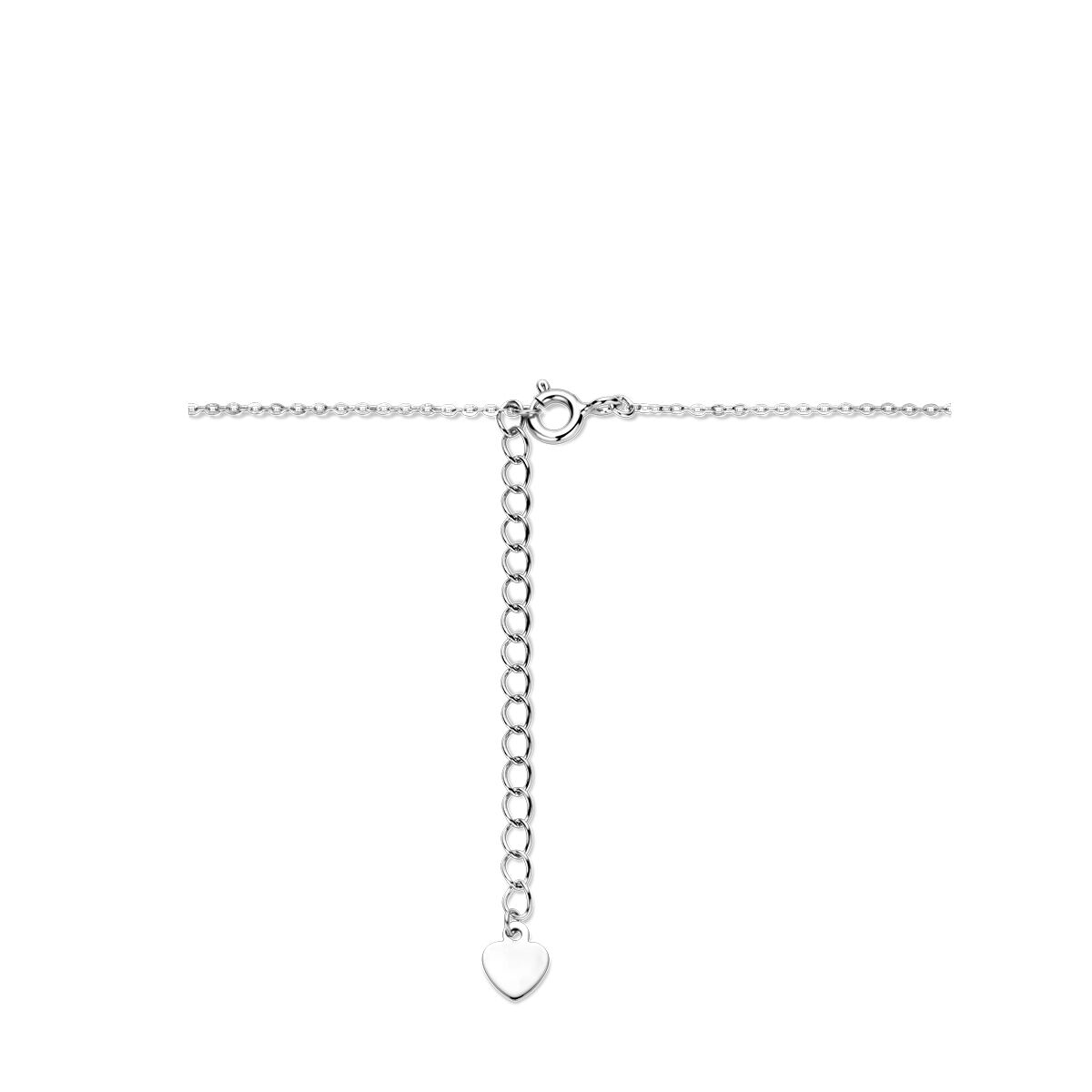 Halskette diamantiert Herzen 41 + 4 cm Silber rhodiniert