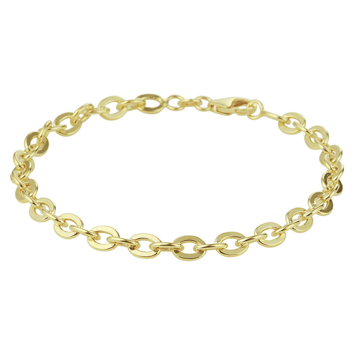 Armband aus Gelbgold mit silberner Kern, 5,0 mm breite Glieder in ovaler Form