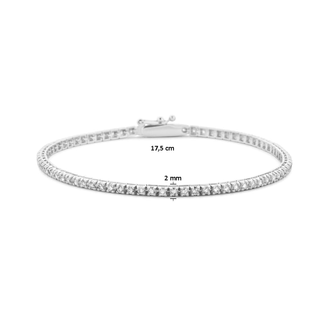 Tennisarmband, im Labor gezüchteter Diamant, 1,00 ct g, Si 2,0 mm, 17,5 cm, 14 K Weißgold