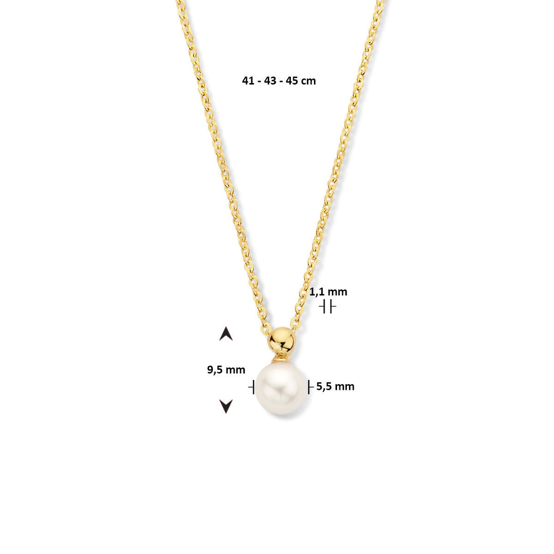 Gold Damenhalskette Perle 14K
