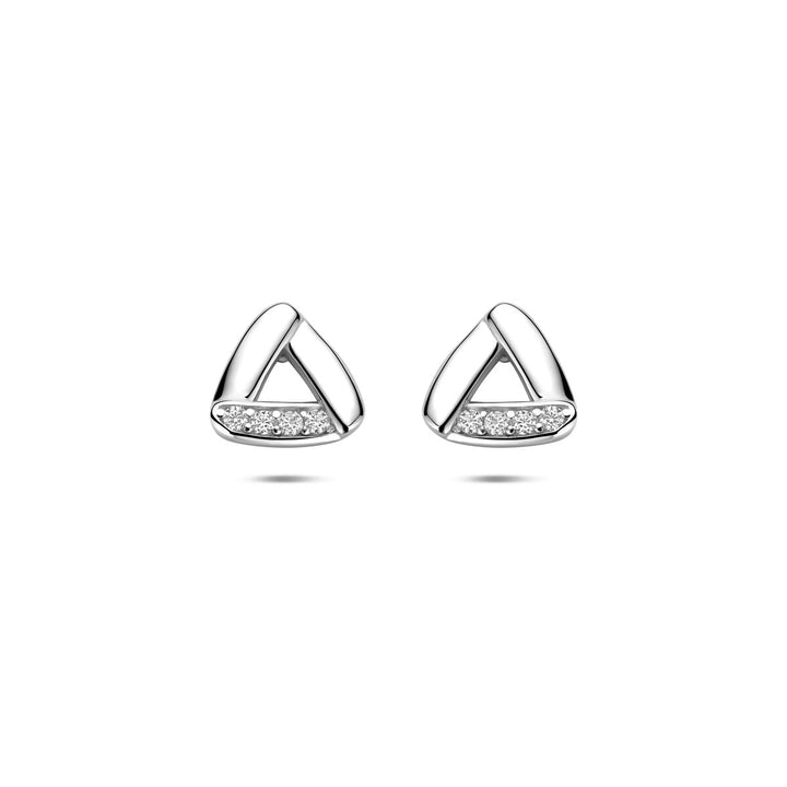 Zilveren oorknopjes met zirkonia – gerhodineerd 925 zilver