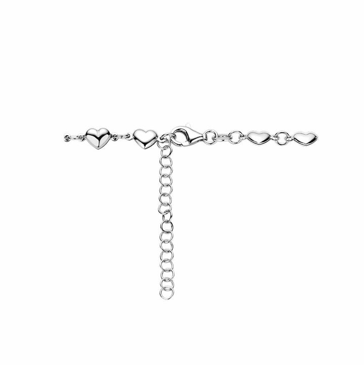 Halskette Herzen 41 + 4 cm Silber rhodiniert