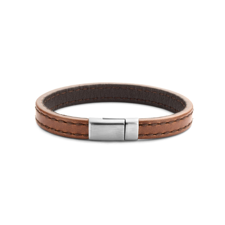 Armband Leder braun 9,0 mm Edelstahl