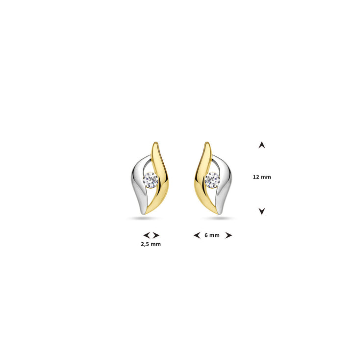 Ohrstecker Zirkonia 1 Micron Silber vergoldet (Gelb/Rhodium)