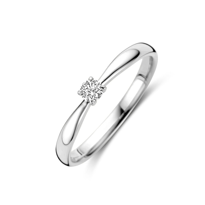 aanzoeksring diamant 0.10ct h si 14K witgoud