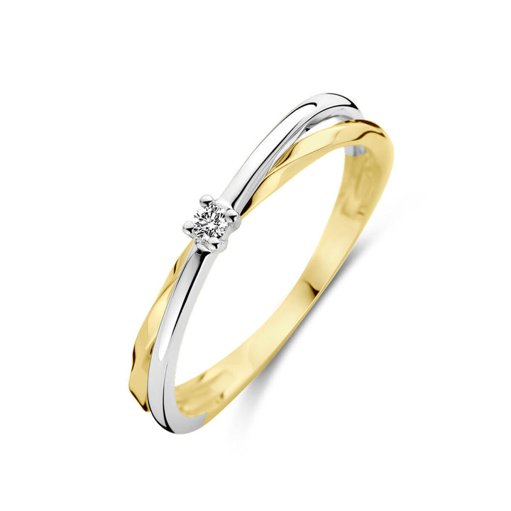 Ring Diamant 0,03 ct h si 14K Bicolor-Gold gelb/weiß