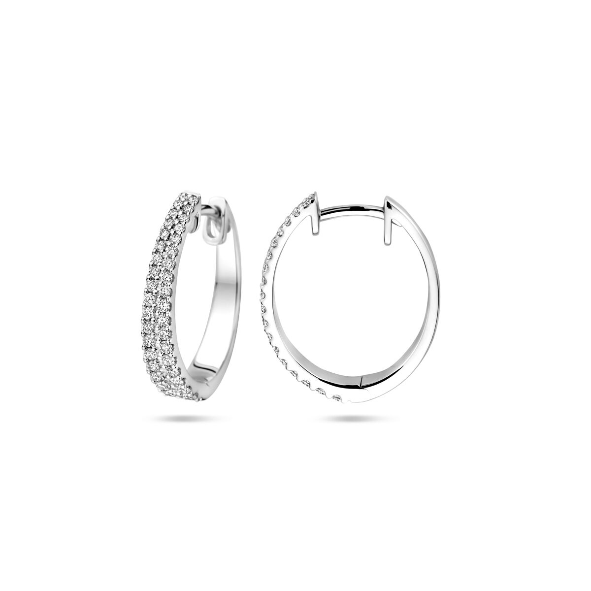 Klappcreolen Diamant H SI 3,5 mm Rohr 14K Weißgold