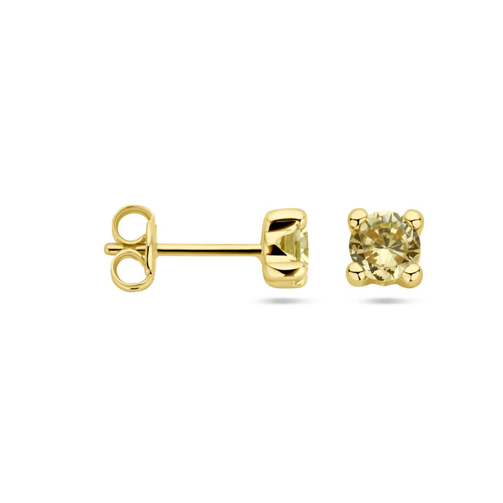 Ohrstecker Synth. Peridot 14K Gelbgold