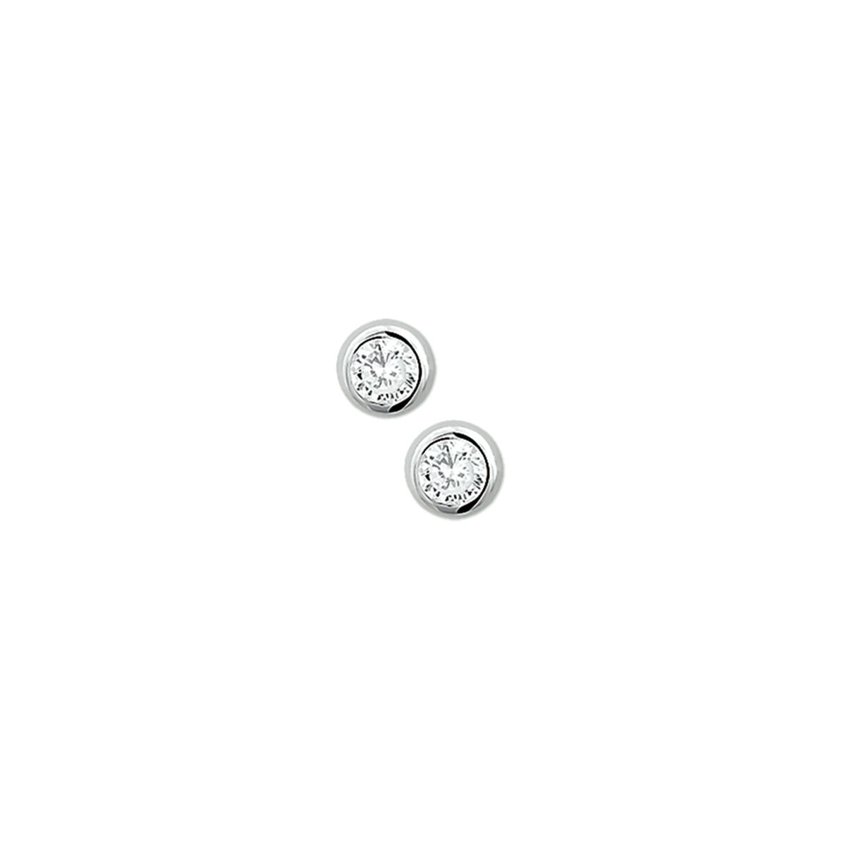 Ohrstecker Zirkonia Silber rhodiniert