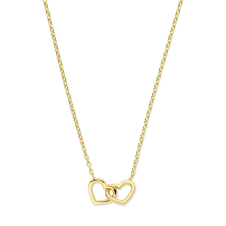 Gold Damenhalskette Herzen 14K