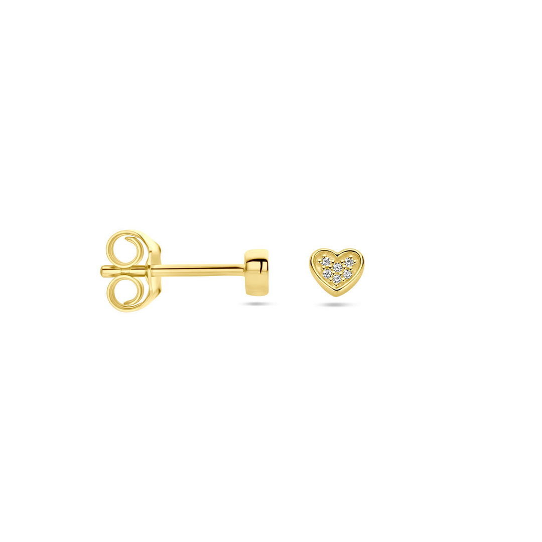 Ohrstecker Herz Diamant H SI 14K Gelbgold