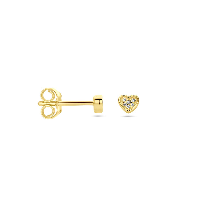 Ohrstecker Herz Diamant H SI 14K Gelbgold