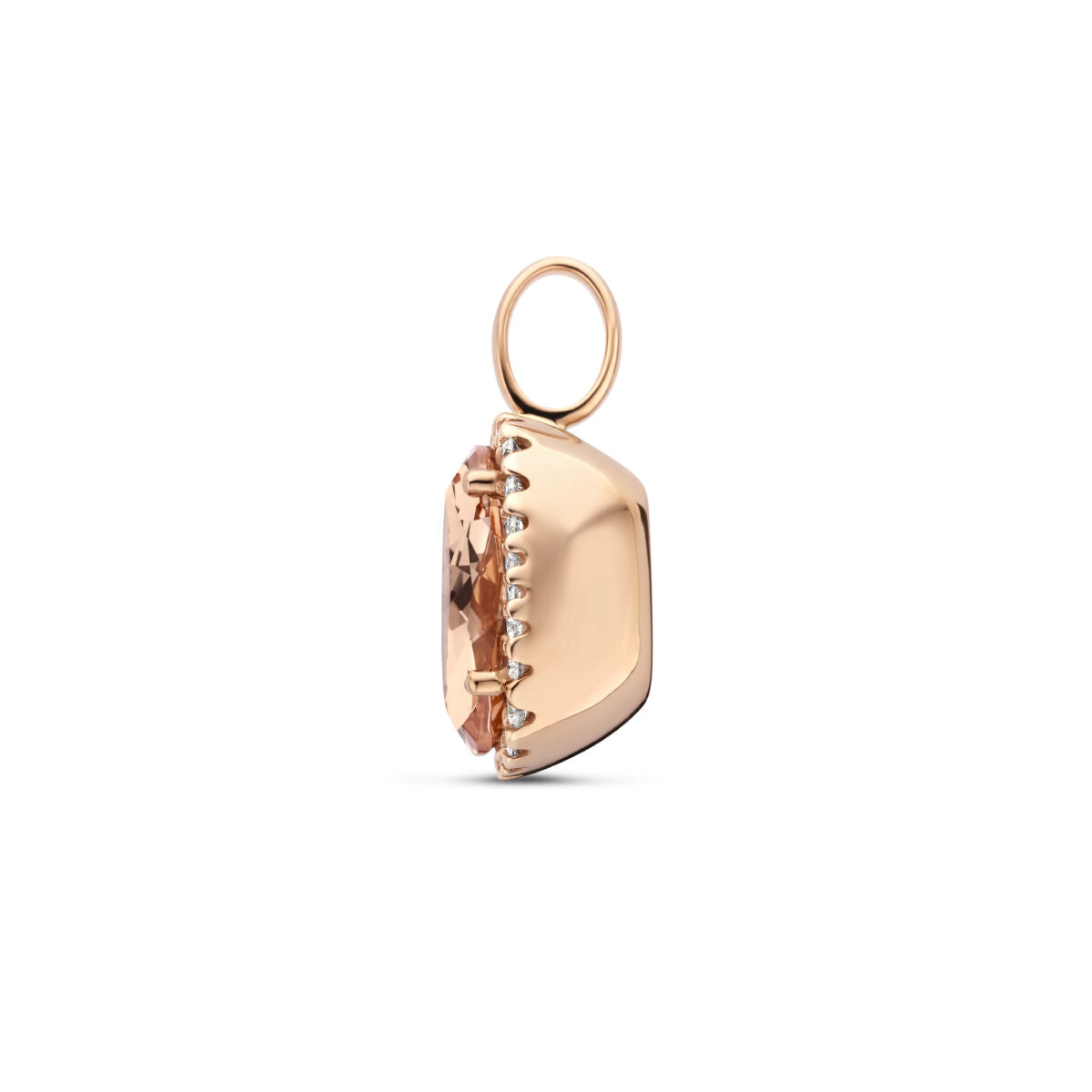 Anhänger Morganit und Diamant 0,25 ct h Si Halo 14 K Roségold