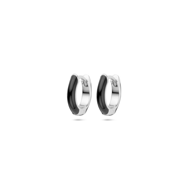 klapoorringen emaille 10,5 mm zilver gerhodineerd