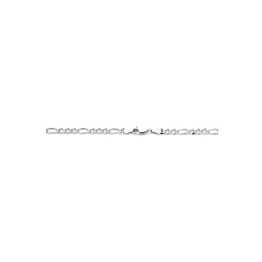 Halskette Figaro 4,0 mm 50 cm Silber rhodiniert