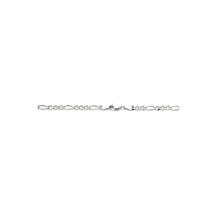 Halskette Figaro 4,0 mm 50 cm Silber rhodiniert