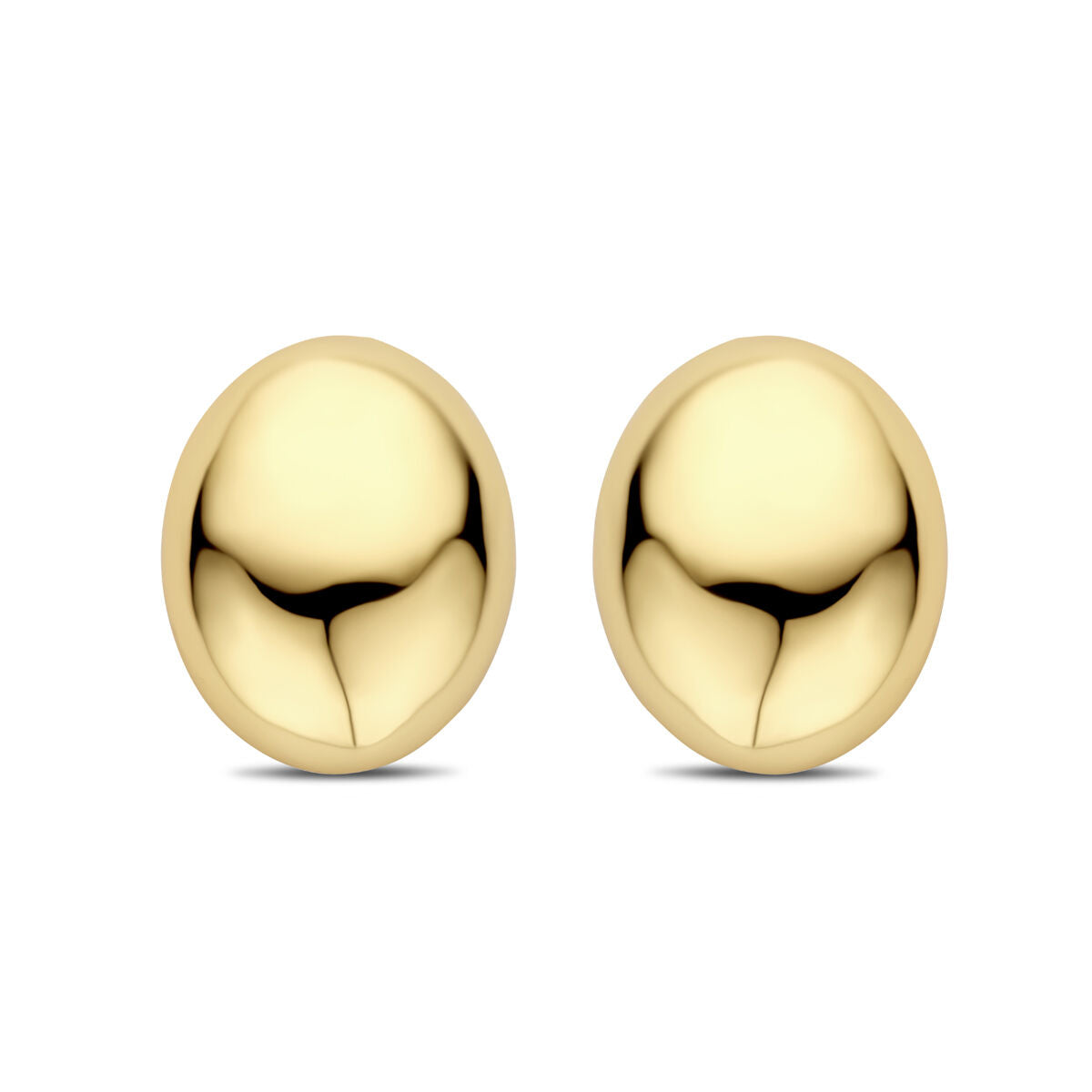 Ohrstecker in ovaler Form, 20 mm, aus vergoldetem Silber in Gelb mit glänzender Oberfläche