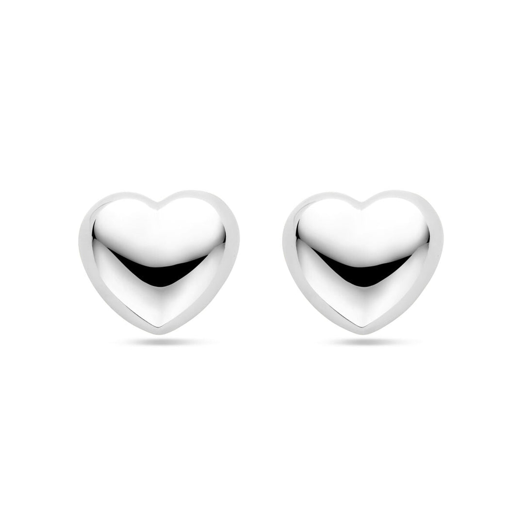 oorknoppen hartje 9,5 mm zilver gerhodineerd