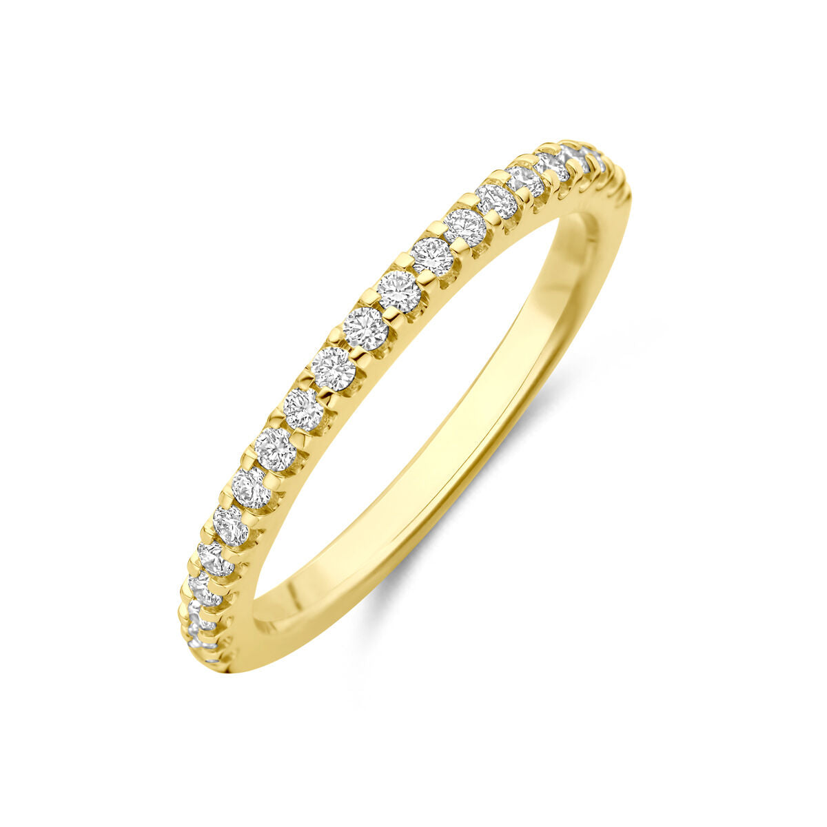 Ring aus 14K Gelbgold mit 0,25 ct lab-grown Diamanten in einer Reihe angeordnet