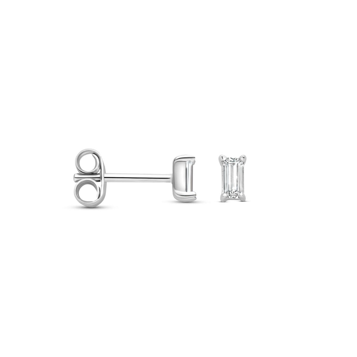Ohrstecker Zirkonia 4,5 mm Silber rhodiniert