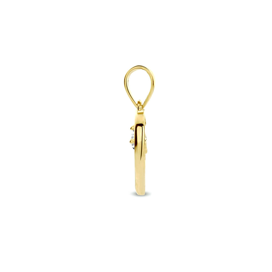 Anhänger Herz Zirkonia 14K Gelbgold