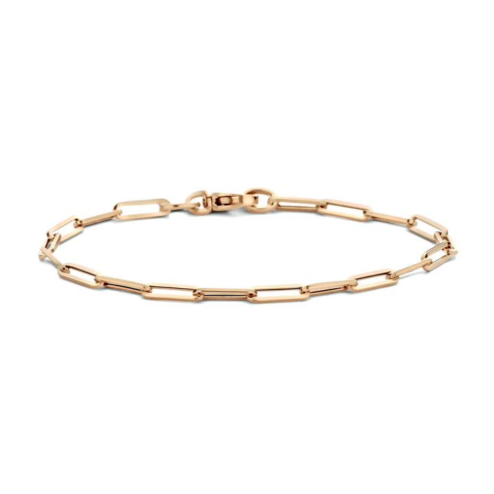 Goldarmband Damen Büroklammer Vierkantrohr 14K Roségold