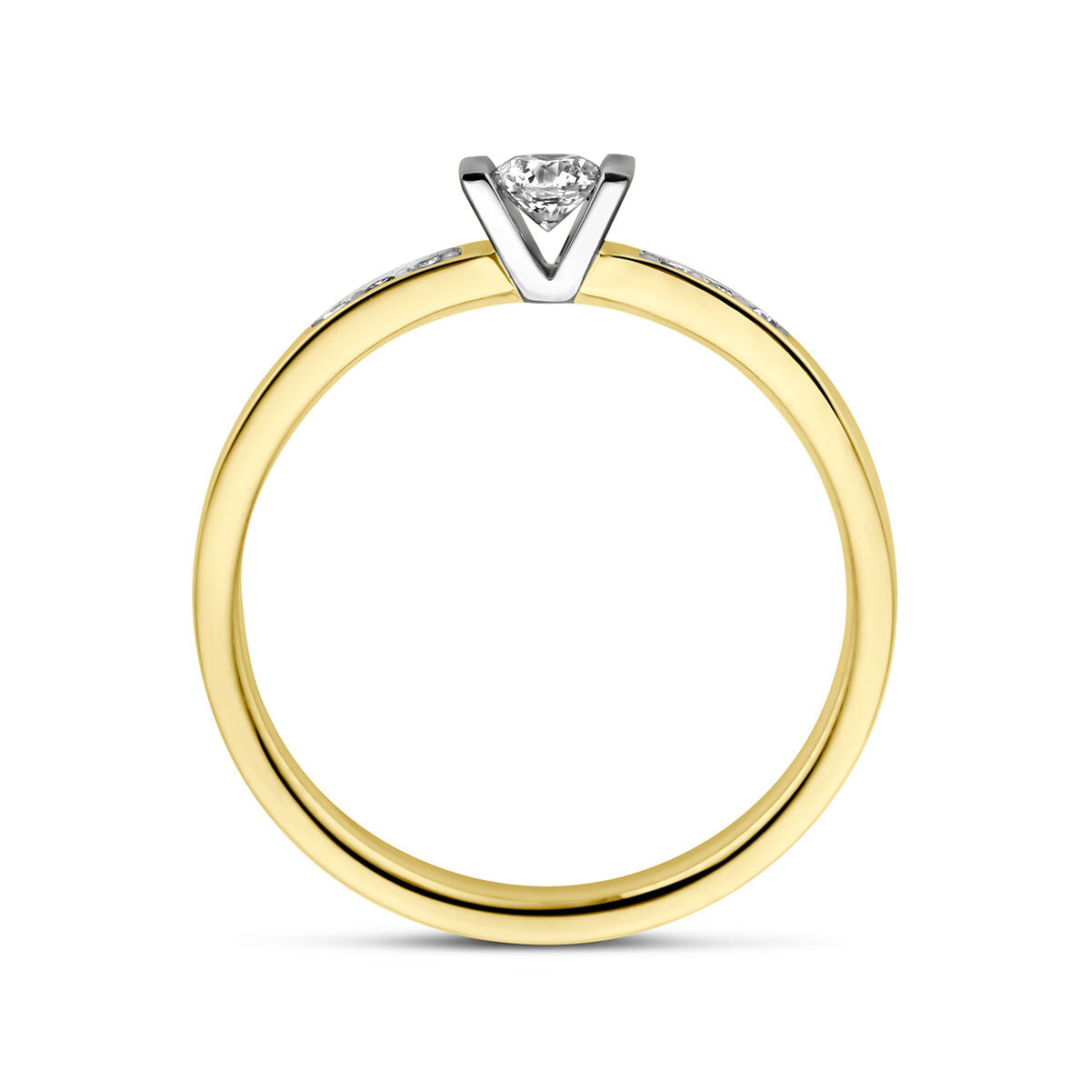Ring Diamant 0,20 ct h si 14K Bicolor-Gold gelb/weiß