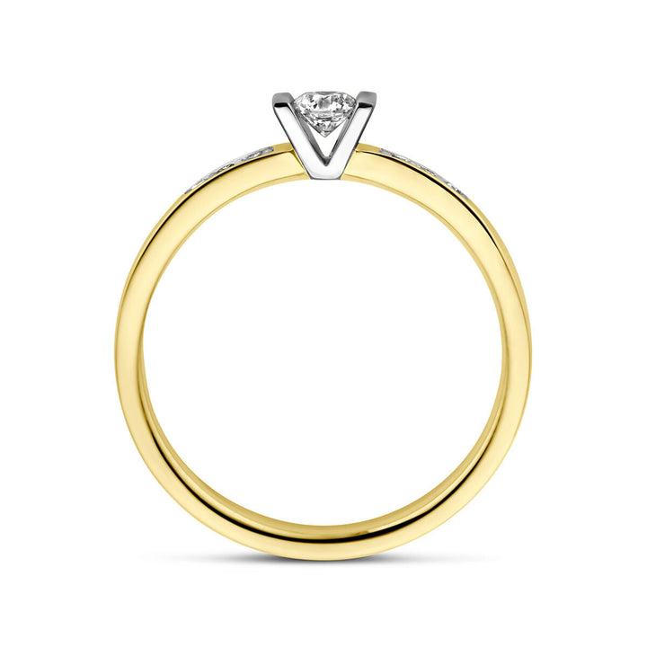 Ring Diamant 0,20 ct h si 14K Bicolor-Gold gelb/weiß