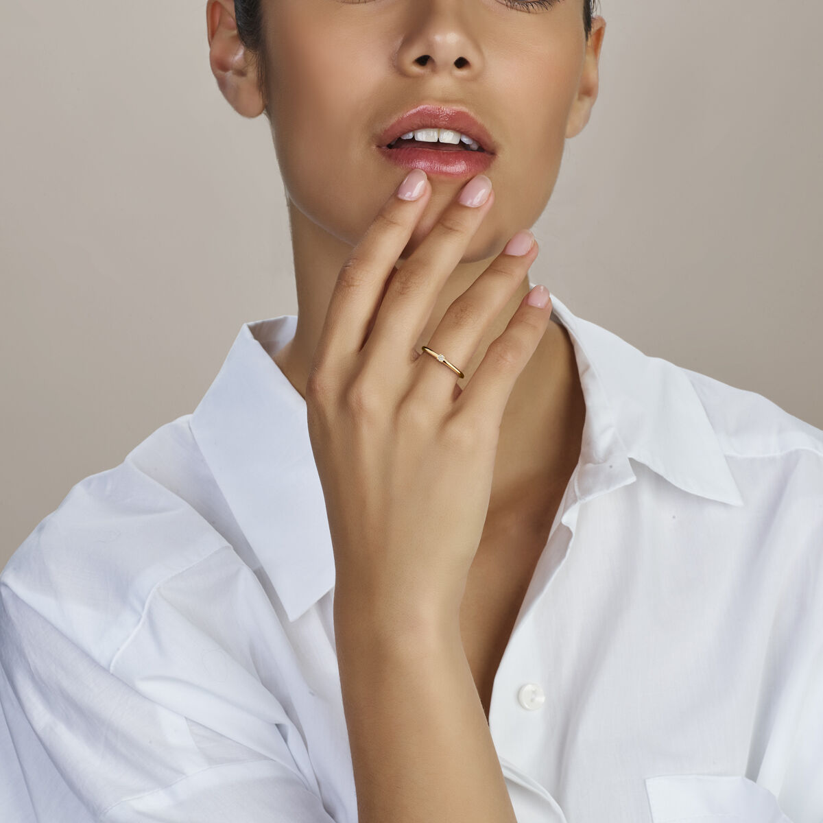 Ring Diamant 0,05 ct h SI 14K Gelbgold
