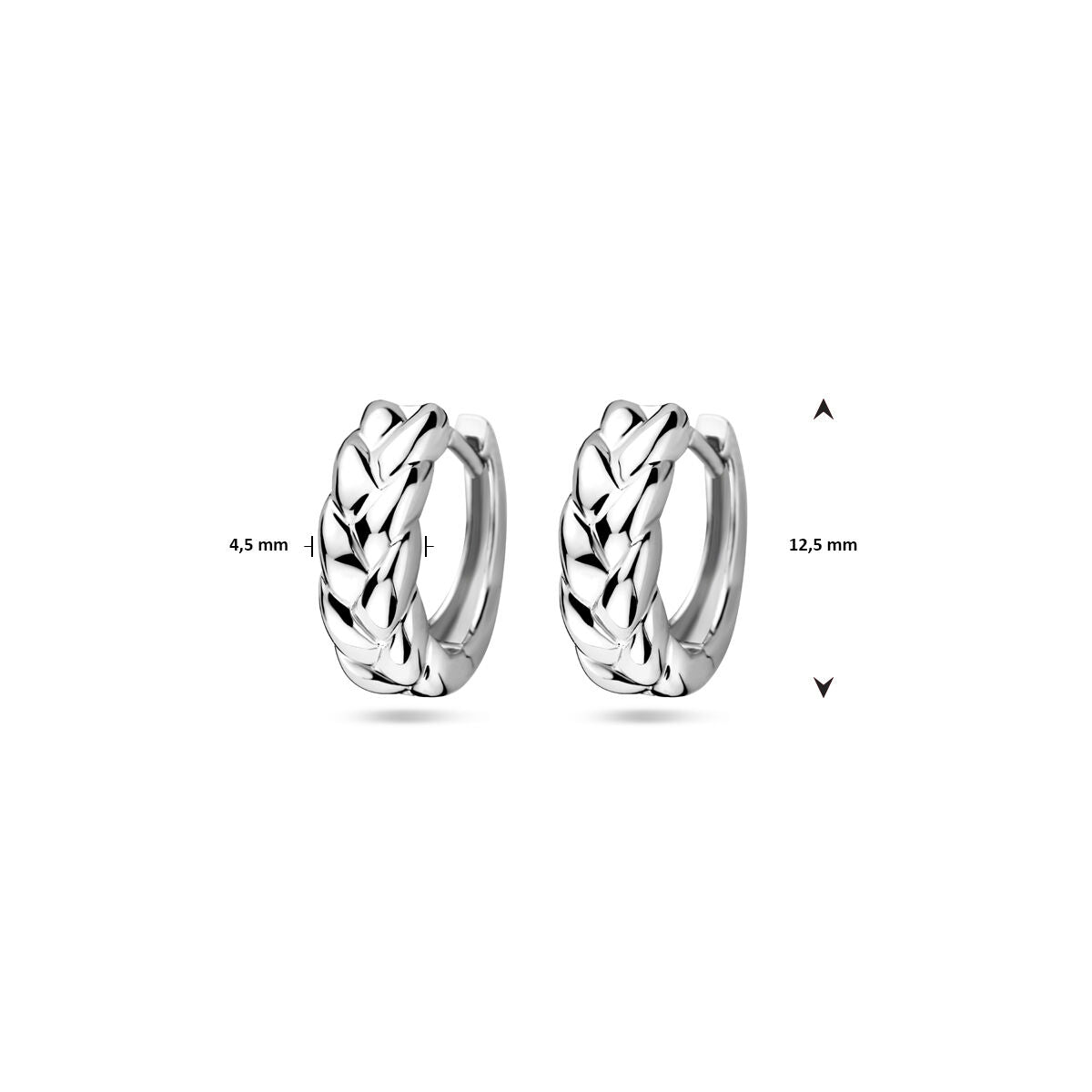 Klappcreolen 12,5 mm Silber rhodiniert