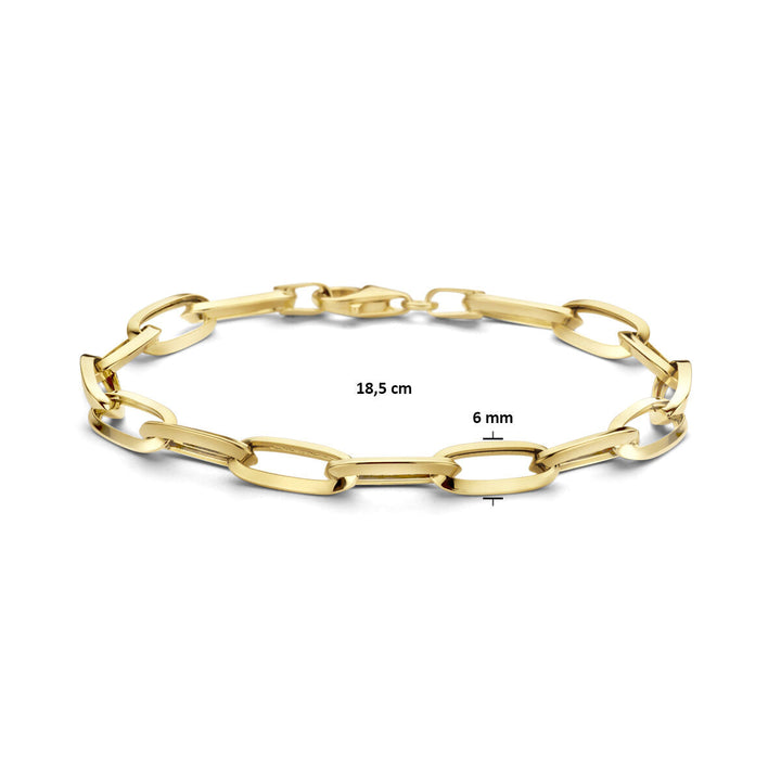 Goldarmband Damen Büroklammer spitzes Rohr 14K
