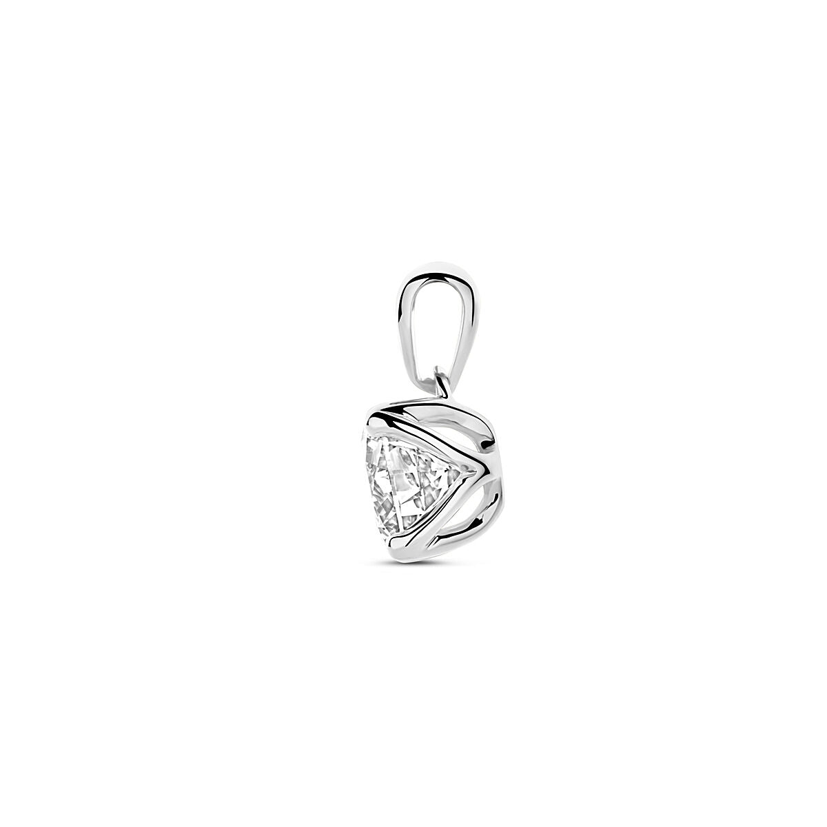 Anhänger Labor-Diamant 1.00ct H SI 11 mm 14K Weißgold