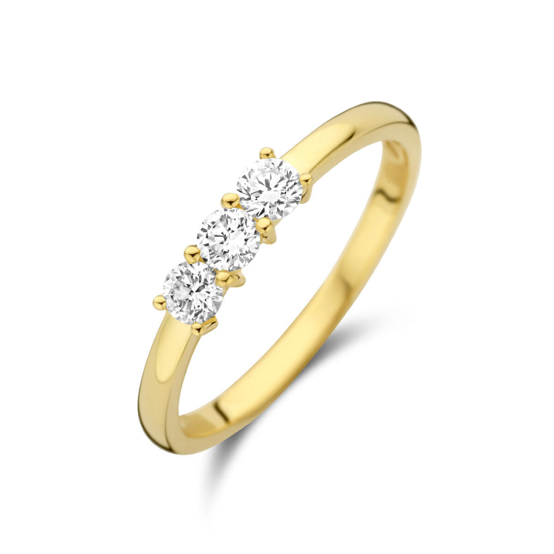 Ring Trilogie Diamant 0,30 ct H SI 14K Gelbgold