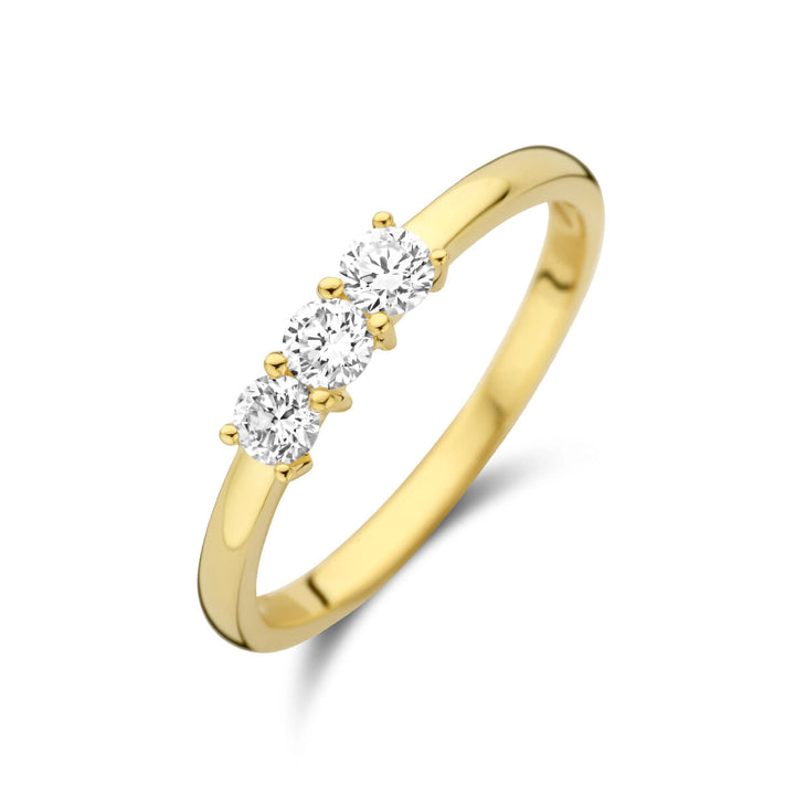 Ring Trilogie Diamant 0,30 ct H SI 14K Gelbgold