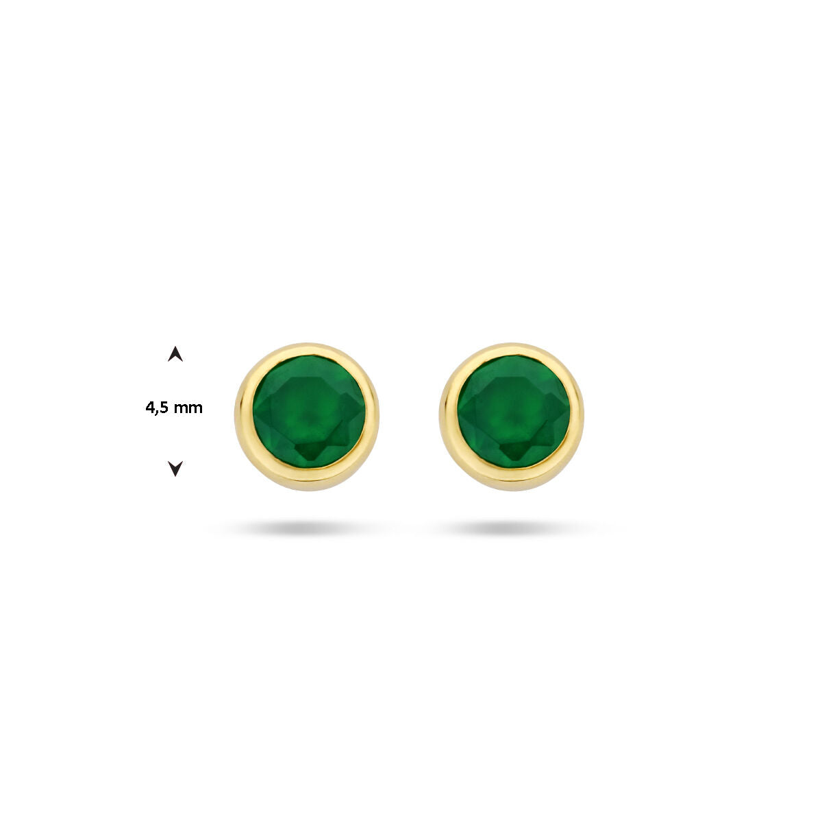 Ohrstecker grüner Achat 14K Gelbgold