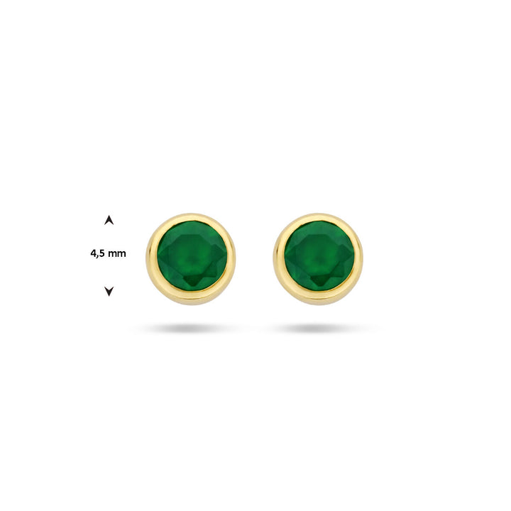 Ohrstecker grüner Achat 14K Gelbgold