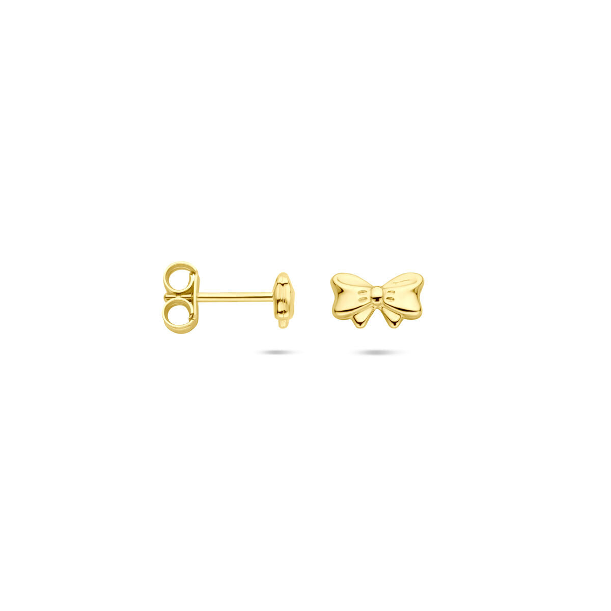 Ohrstecker Schleife 5 mm 14K Gelbgold